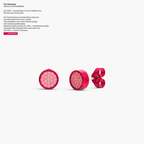 Circle Studs Earrings in Grapefruit