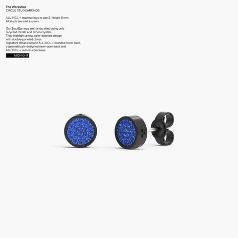 Circle Studs Earrings in Midnight