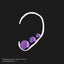 Circle Stud Earrings in Purple Color