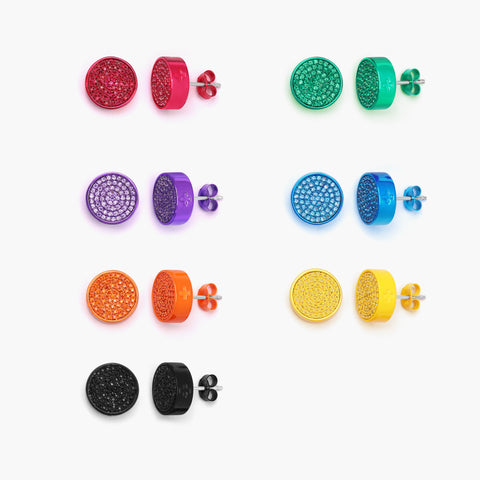 Monochrome Essentials: Circle Studs Earrings (7 PACK)