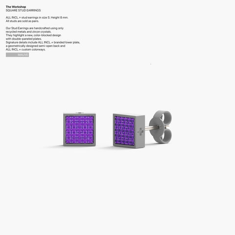 Square Studs Earrings in Mauve
