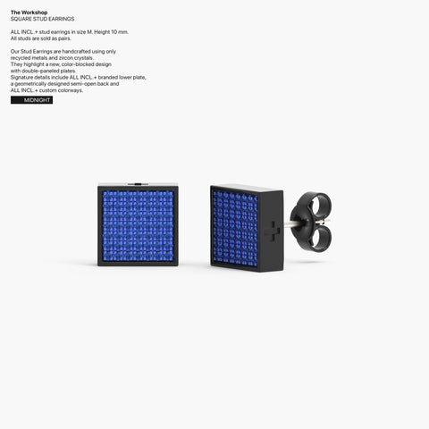 Square Studs Earrings in Midnight