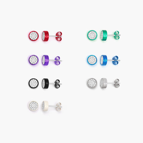 Two-Tone Essentials: Circle Studs Earrings (7 PACK)