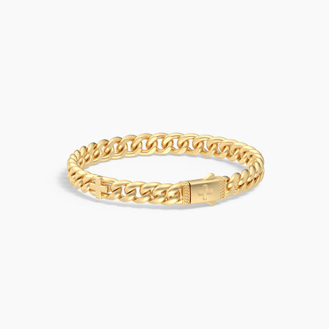 8 mm Cuban Bracelet in Gold