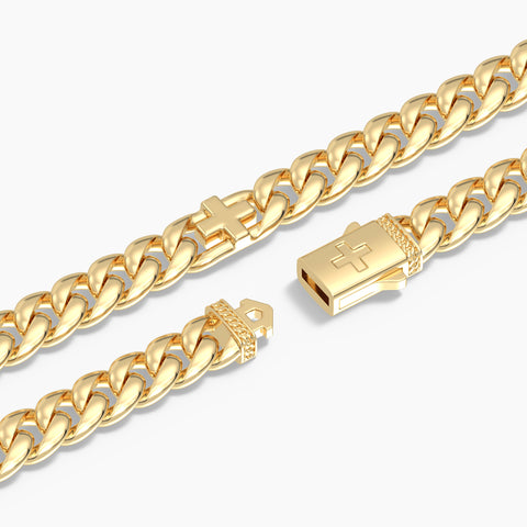 8 mm Cuban Bracelet in Gold