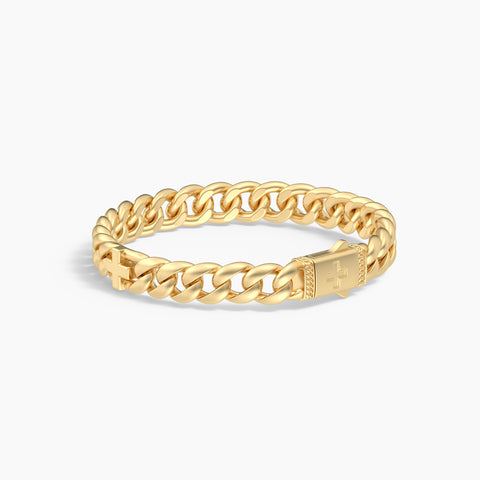 10 mm Cuban Bracelet in Gold