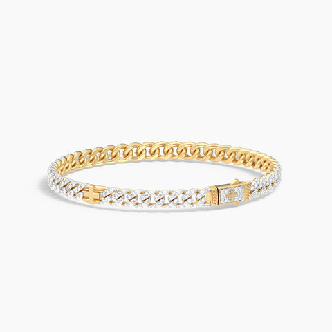 6 mm Iced Out Cuban Bracelet in Gold