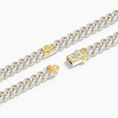 8 mm Iced Out Cuban Bracelet in Gold