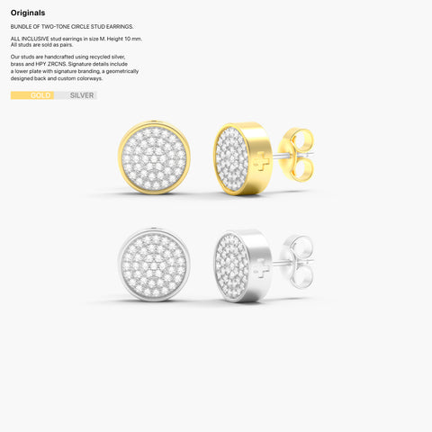 Pack of Circle Studs in Gold and Silver