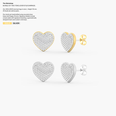 Pack of Lover Studs in Gold and Silver