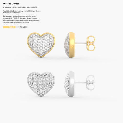 Pack of Lover Studs in Gold and Silver