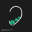 Circle Stud Earrings in Green Color