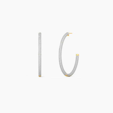 Iced Out 14kt Gold Hoops