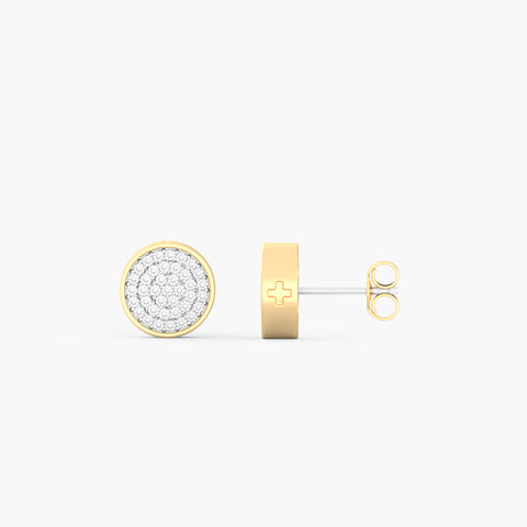 Two-Tone Circle Studs in Gold