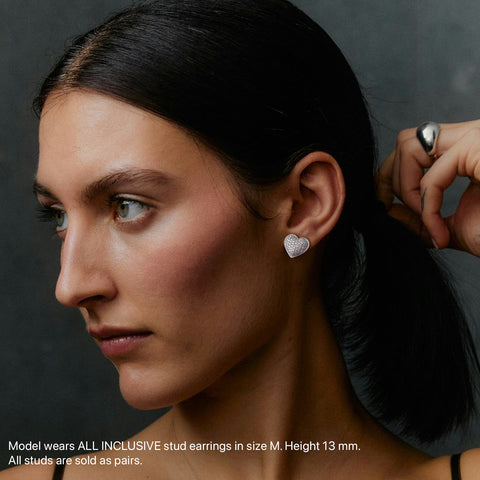 Two-Tone Lover Studs in Silver