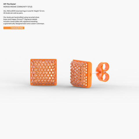 Monochrome Community Studs in Tangerine