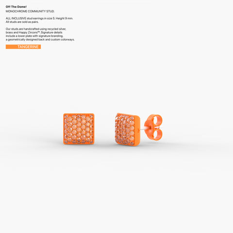 Monochrome Community Studs in Tangerine