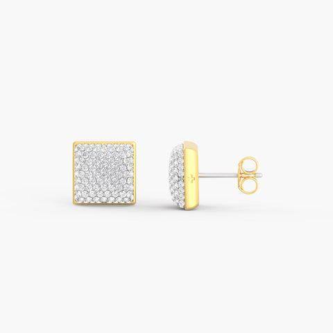 Two-Tone Community Studs in Gold