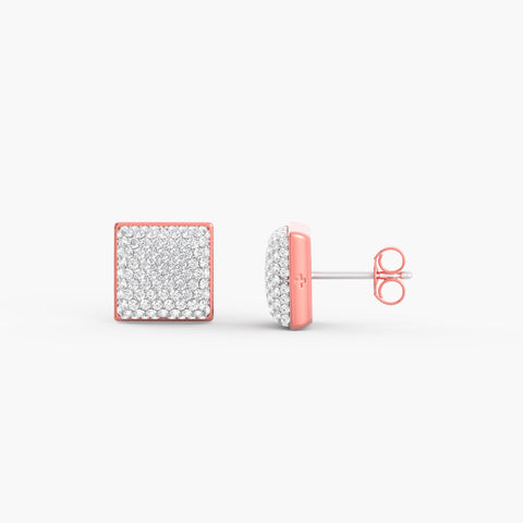 Two-Tone Community Studs in Rose Gold