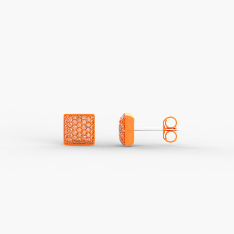 Monochrome Community Studs in Tangerine