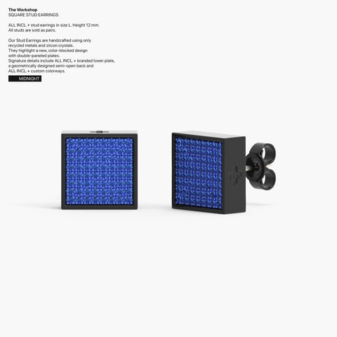 Square Studs Earrings in Midnight