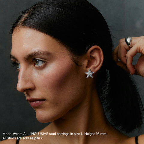 Two-Tone Dreamer Studs in Silver