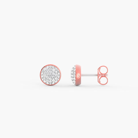 Two-Tone Unity Studs in Rose Gold