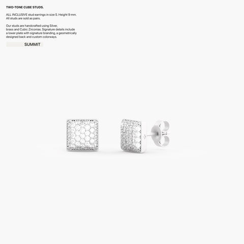 Two-Tone Cube Studs in Summit