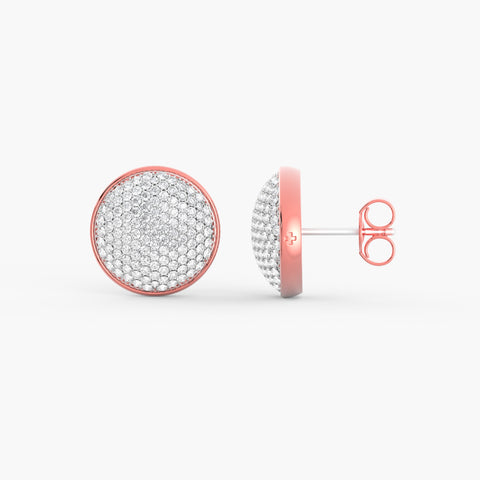 Two-Tone Unity Studs in Rose Gold