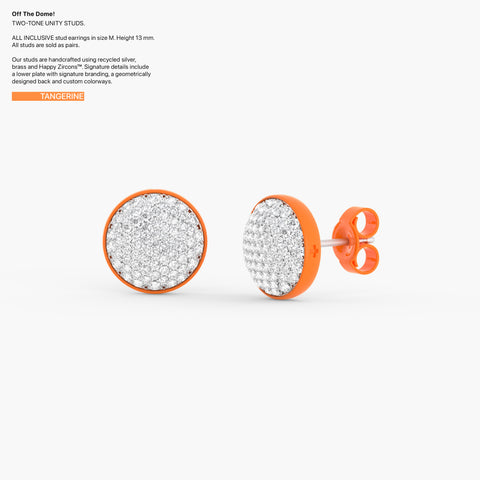 Two-Tone Unity Studs in Tangerine