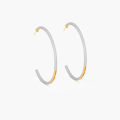 Large Iced Out 14kt Gold Hoops