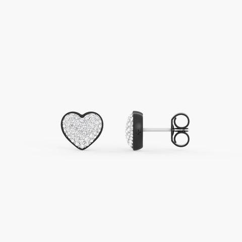 Two-Tone Heart Studs in Ash